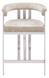 Marcello Counter Stool Set of 2 - Elegant Velvet Seating with Durable Chrome Frame for Modern Homes