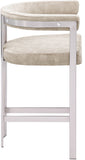 Marcello Counter Stool Set of 2 - Elegant Velvet Seating with Durable Chrome Frame for Modern Homes