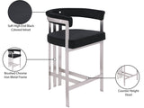 Marcello Counter Stool Set of 2 - Elegant Velvet Seating with Durable Chrome Frame for Modern Homes