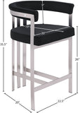 Marcello Counter Stool Set of 2 - Elegant Velvet Seating with Durable Chrome Frame for Modern Homes