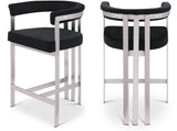 Marcello Counter Stool Set of 2 - Elegant Velvet Seating with Durable Chrome Frame for Modern Homes
