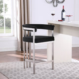 Marcello Counter Stool Set of 2 - Elegant Velvet Seating with Durable Chrome Frame for Modern Homes