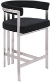 Marcello Counter Stool Set of 2 - Elegant Velvet Seating with Durable Chrome Frame for Modern Homes