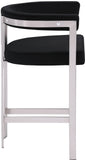 Marcello Counter Stool Set of 2 - Elegant Velvet Seating with Durable Chrome Frame for Modern Homes