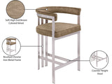 Marcello Counter Stool Set of 2 - Elegant Velvet Seating with Durable Chrome Frame for Modern Homes