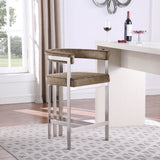 Marcello Counter Stool Set of 2 - Elegant Velvet Seating with Durable Chrome Frame for Modern Homes