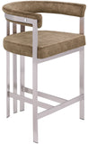Marcello Counter Stool Set of 2 - Elegant Velvet Seating with Durable Chrome Frame for Modern Homes