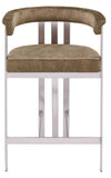 Marcello Counter Stool Set of 2 - Elegant Velvet Seating with Durable Chrome Frame for Modern Homes