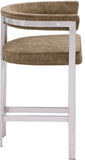 Marcello Counter Stool Set of 2 - Elegant Velvet Seating with Durable Chrome Frame for Modern Homes
