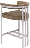 Marcello Counter Stool Set of 2 - Elegant Velvet Seating with Durable Chrome Frame for Modern Homes