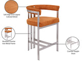 Marcello Counter Stool Set of 2 - Elegant Velvet Seating with Durable Chrome Frame for Modern Homes