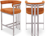 Marcello Counter Stool Set of 2 - Elegant Velvet Seating with Durable Chrome Frame for Modern Homes