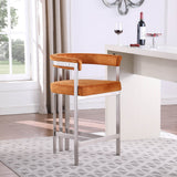 Marcello Counter Stool Set of 2 - Elegant Velvet Seating with Durable Chrome Frame for Modern Homes