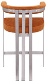 Marcello Counter Stool Set of 2 - Elegant Velvet Seating with Durable Chrome Frame for Modern Homes