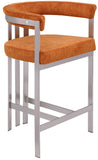 Marcello Counter Stool Set of 2 - Elegant Velvet Seating with Durable Chrome Frame for Modern Homes