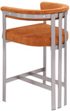 Marcello Counter Stool Set of 2 - Elegant Velvet Seating with Durable Chrome Frame for Modern Homes