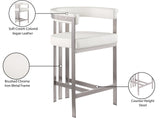 Marcello Counter Stool Set of 2 - Elegant Velvet Seating with Durable Chrome Frame for Modern Homes
