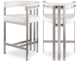 Marcello Counter Stool Set of 2 - Elegant Velvet Seating with Durable Chrome Frame for Modern Homes