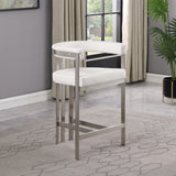 Marcello Counter Stool Set of 2 - Elegant Velvet Seating with Durable Chrome Frame for Modern Homes