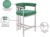 Marcello Counter Stool Set of 2 - Elegant Velvet Seating with Durable Chrome Frame for Modern Homes