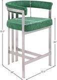 Marcello Counter Stool Set of 2 - Elegant Velvet Seating with Durable Chrome Frame for Modern Homes