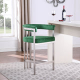 Marcello Counter Stool Set of 2 - Elegant Velvet Seating with Durable Chrome Frame for Modern Homes