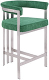 Marcello Counter Stool Set of 2 - Elegant Velvet Seating with Durable Chrome Frame for Modern Homes