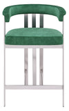 Marcello Counter Stool Set of 2 - Elegant Velvet Seating with Durable Chrome Frame for Modern Homes