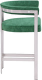Marcello Counter Stool Set of 2 - Elegant Velvet Seating with Durable Chrome Frame for Modern Homes