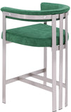 Marcello Counter Stool Set of 2 - Elegant Velvet Seating with Durable Chrome Frame for Modern Homes