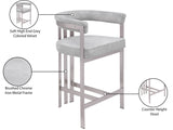 Marcello Counter Stool Set of 2 - Elegant Velvet Seating with Durable Chrome Frame for Modern Homes