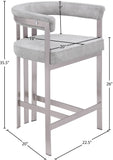 Marcello Counter Stool Set of 2 - Elegant Velvet Seating with Durable Chrome Frame for Modern Homes