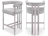 Marcello Counter Stool Set of 2 - Elegant Velvet Seating with Durable Chrome Frame for Modern Homes