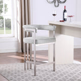 Marcello Counter Stool Set of 2 - Elegant Velvet Seating with Durable Chrome Frame for Modern Homes