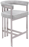 Marcello Counter Stool Set of 2 - Elegant Velvet Seating with Durable Chrome Frame for Modern Homes