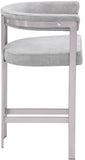 Marcello Counter Stool Set of 2 - Elegant Velvet Seating with Durable Chrome Frame for Modern Homes