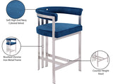 Marcello Counter Stool Set of 2 - Elegant Velvet Seating with Durable Chrome Frame for Modern Homes