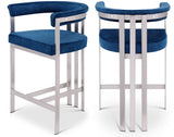 Marcello Counter Stool Set of 2 - Elegant Velvet Seating with Durable Chrome Frame for Modern Homes
