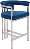 Marcello Counter Stool Set of 2 - Elegant Velvet Seating with Durable Chrome Frame for Modern Homes