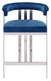 Marcello Counter Stool Set of 2 - Elegant Velvet Seating with Durable Chrome Frame for Modern Homes