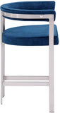 Marcello Counter Stool Set of 2 - Elegant Velvet Seating with Durable Chrome Frame for Modern Homes