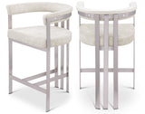Marcello Counter Stool Set of 2 - Elegant Velvet Seating with Durable Chrome Frame for Modern Homes