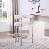 Marcello Counter Stool Set of 2 - Elegant Velvet Seating with Durable Chrome Frame for Modern Homes