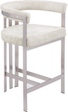 Marcello Counter Stool Set of 2 - Elegant Velvet Seating with Durable Chrome Frame for Modern Homes
