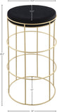 Rebar Velvet Counter Stool - Chic Black Velvet with Gold Finish for Modern Kitchen & Bar Decor
