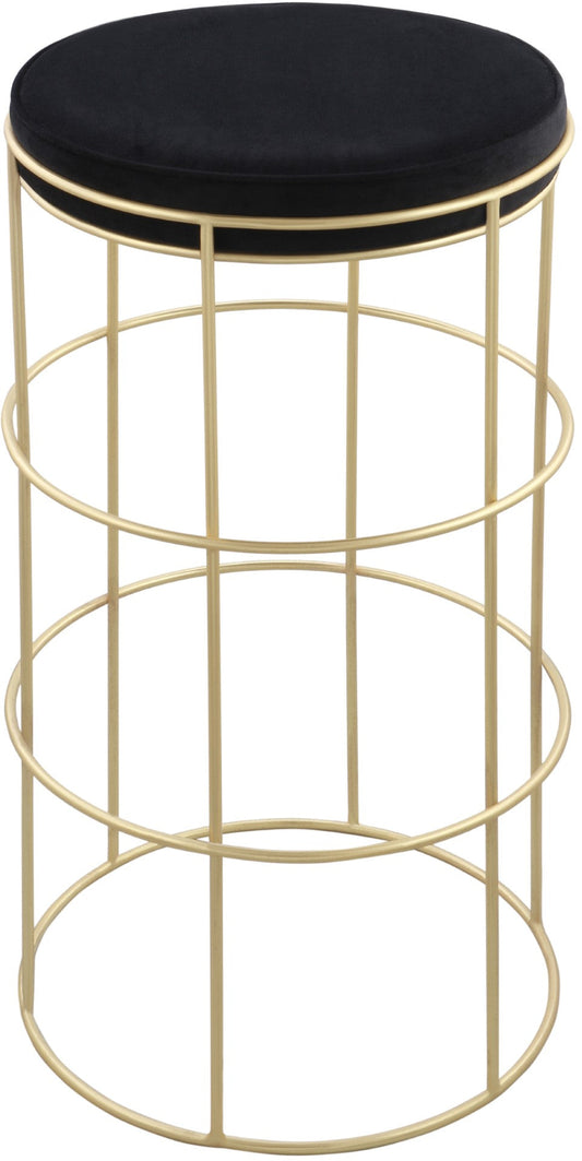 Rebar Velvet Counter Stool - Chic Black Velvet with Gold Finish for Modern Kitchen & Bar Decor