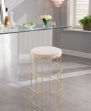 Rebar Velvet Counter Stool - Chic Black Velvet with Gold Finish for Modern Kitchen & Bar Decor