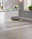 Rebar Velvet Counter Stool - Chic Black Velvet with Gold Finish for Modern Kitchen & Bar Decor