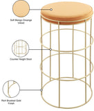 Rebar Velvet Counter Stool - Chic Black Velvet with Gold Finish for Modern Kitchen & Bar Decor