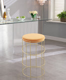 Rebar Velvet Counter Stool - Chic Black Velvet with Gold Finish for Modern Kitchen & Bar Decor